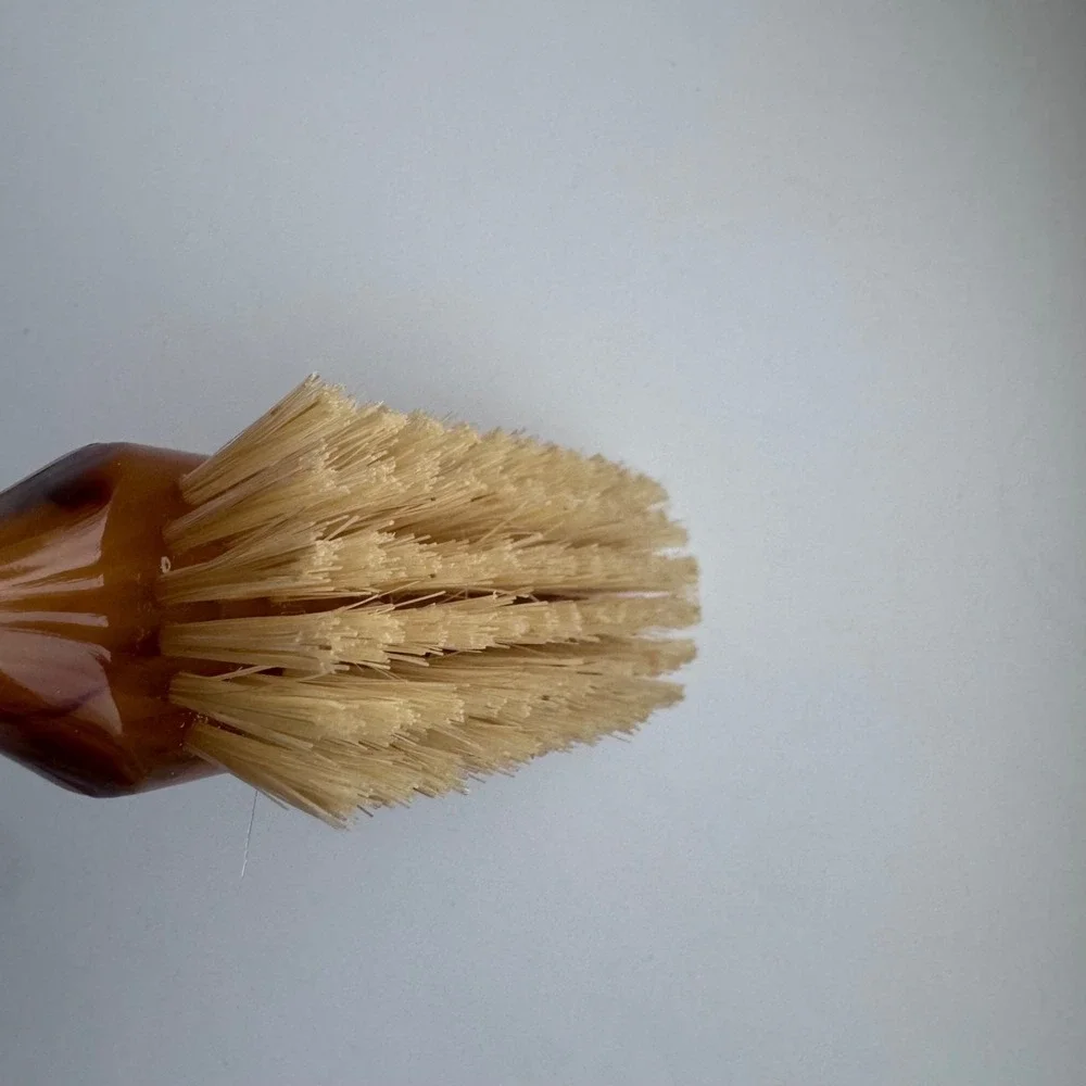 Avon Natural Bristle Hair Brush 8" Butterscotch Dark Caramel Swirl w/ Box VTG - Picture 11 of 12